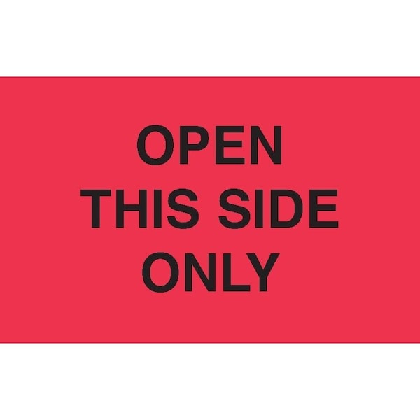 Decker Tape Products Label, DL2762, OPEN THIS SIDE ONLY, 3" X 5" DL2762 - main